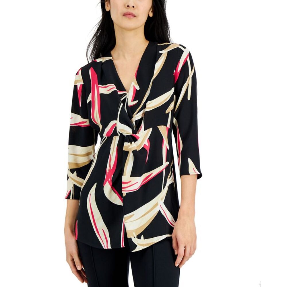 Alfani Womens Twist V Neck Tunic